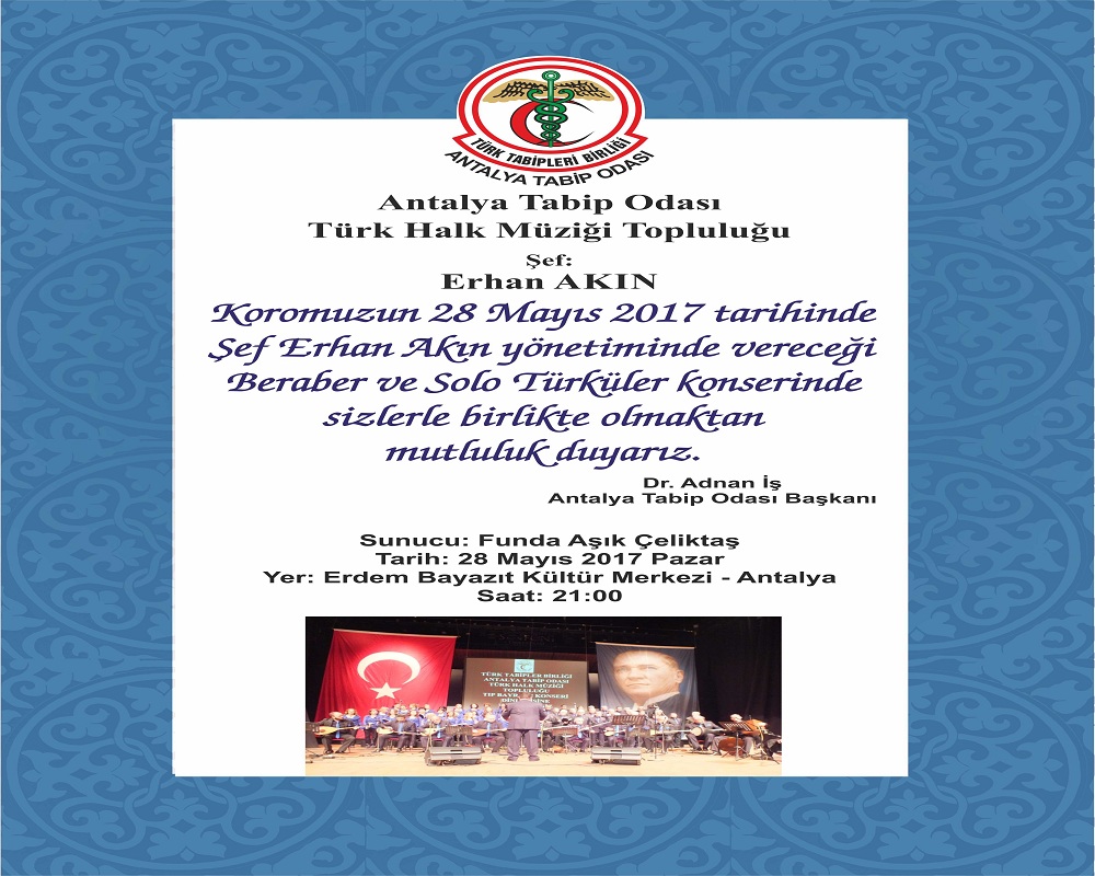 TABİP ODASI Afiş Halk M&uuml;ziği Konseri 22MAYIS2017 son